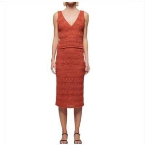 Women's Nation LTD 2 Pc. Adriana Crochet Tank Top XS & Skirt S Ginger